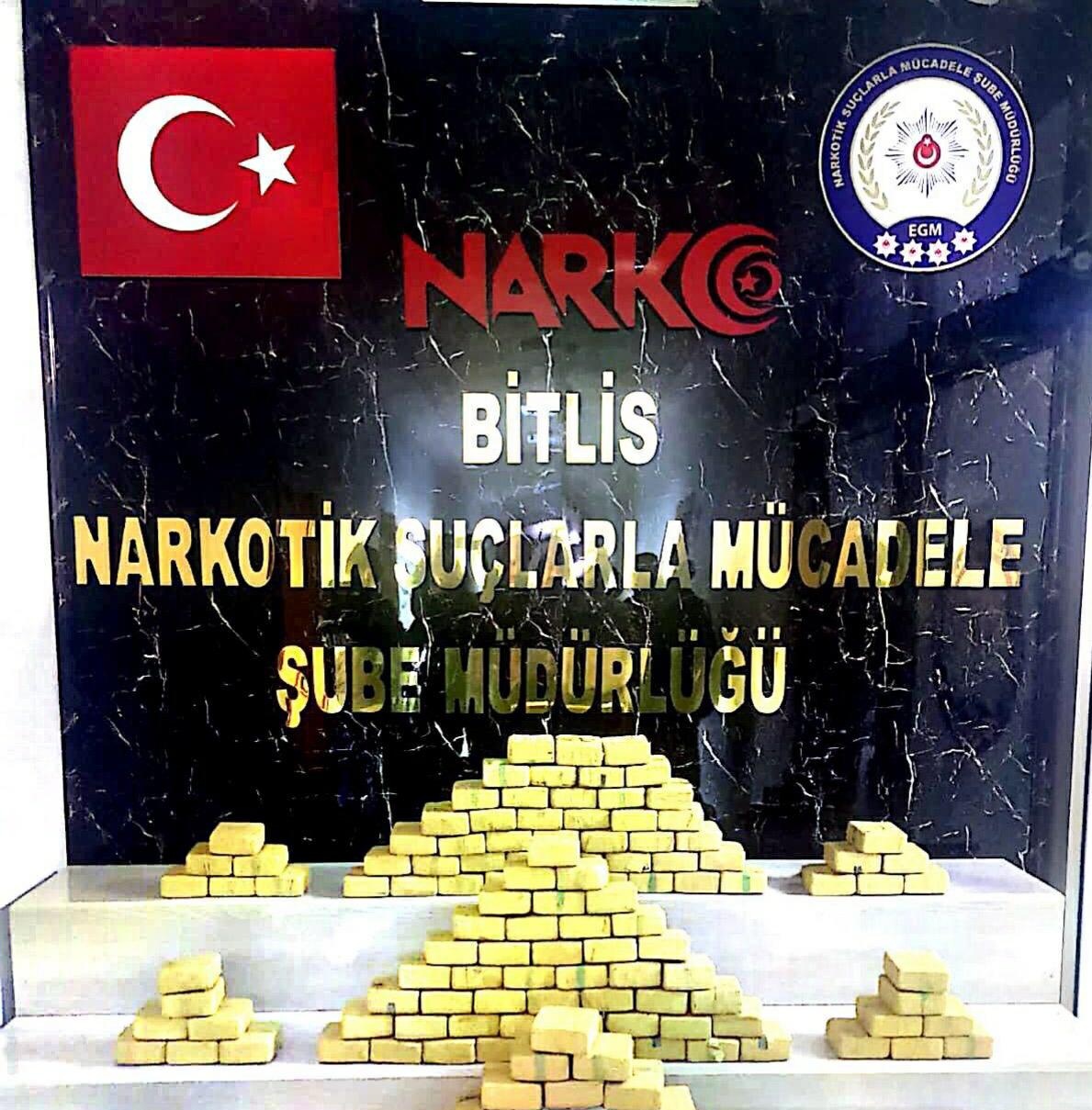 Bitlis'te 41 Milyon 400 Bin TL Değerinde Uyuşturucu Ele Geçirildi